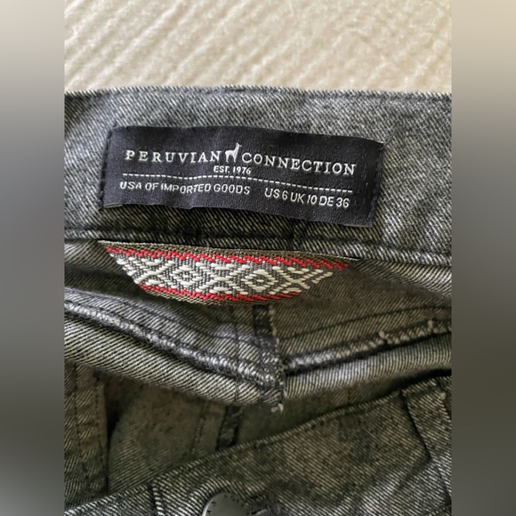 Peruvian Connections charcoal tweed moto pants size 6 - Picture 7 of 8